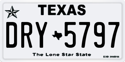 TX license plate DRY5797