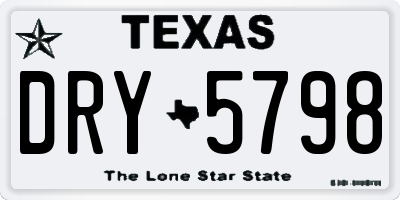 TX license plate DRY5798