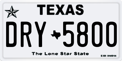 TX license plate DRY5800