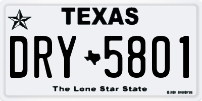 TX license plate DRY5801