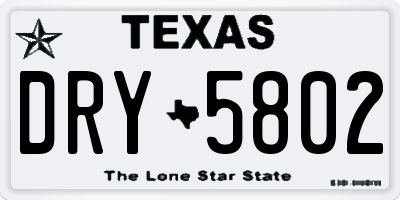 TX license plate DRY5802