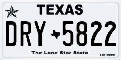 TX license plate DRY5822