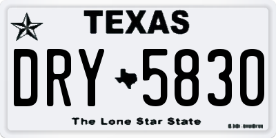 TX license plate DRY5830