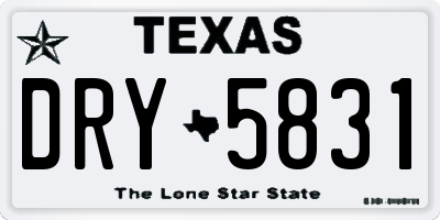 TX license plate DRY5831