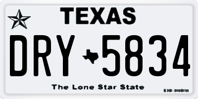 TX license plate DRY5834