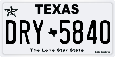 TX license plate DRY5840