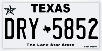 TX license plate DRY5852