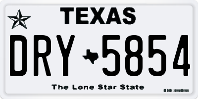 TX license plate DRY5854