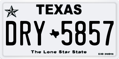 TX license plate DRY5857