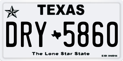 TX license plate DRY5860