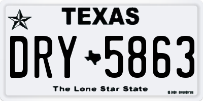 TX license plate DRY5863