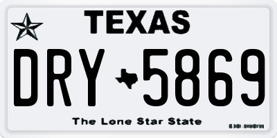 TX license plate DRY5869
