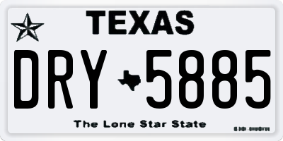 TX license plate DRY5885