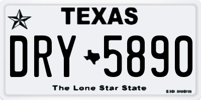 TX license plate DRY5890