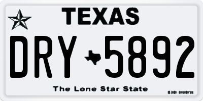 TX license plate DRY5892