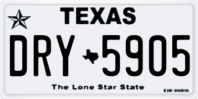 TX license plate DRY5905