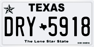 TX license plate DRY5918