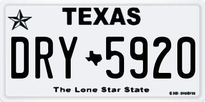 TX license plate DRY5920