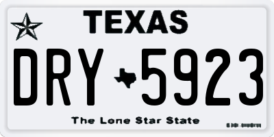 TX license plate DRY5923