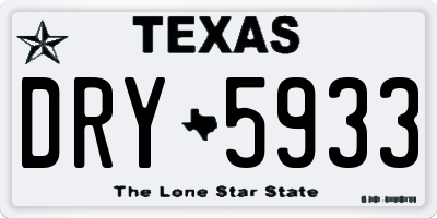 TX license plate DRY5933