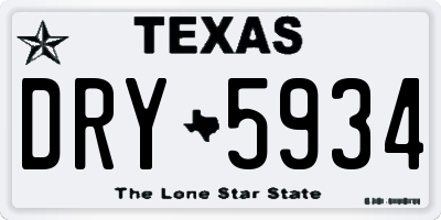 TX license plate DRY5934