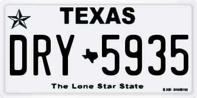 TX license plate DRY5935