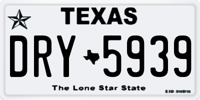TX license plate DRY5939