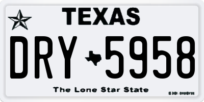 TX license plate DRY5958