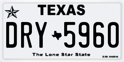 TX license plate DRY5960
