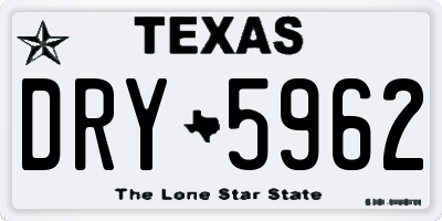 TX license plate DRY5962
