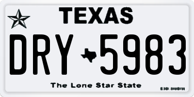 TX license plate DRY5983