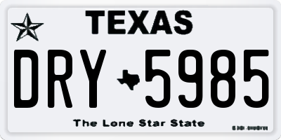 TX license plate DRY5985