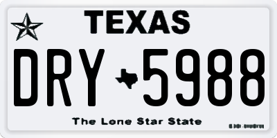 TX license plate DRY5988