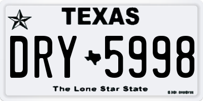 TX license plate DRY5998