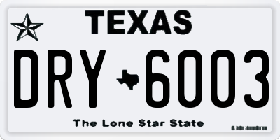TX license plate DRY6003