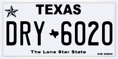 TX license plate DRY6020