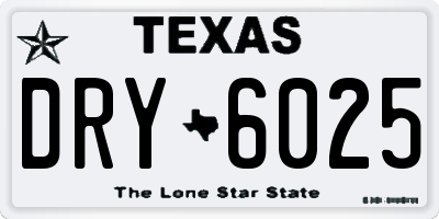 TX license plate DRY6025