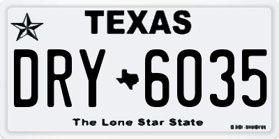 TX license plate DRY6035