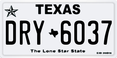 TX license plate DRY6037