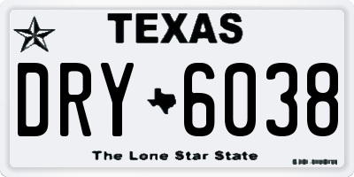 TX license plate DRY6038