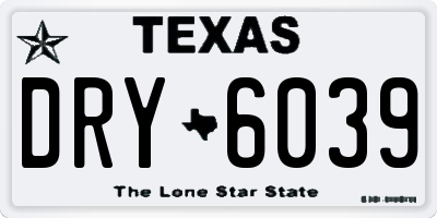 TX license plate DRY6039