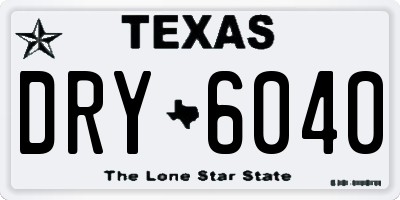 TX license plate DRY6040