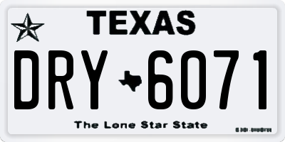 TX license plate DRY6071