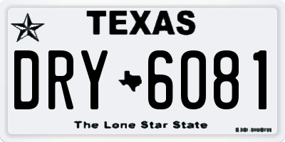 TX license plate DRY6081