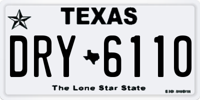 TX license plate DRY6110