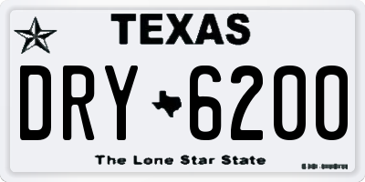 TX license plate DRY6200