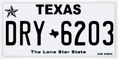 TX license plate DRY6203