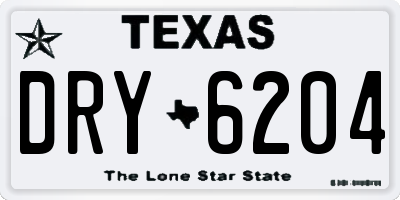 TX license plate DRY6204