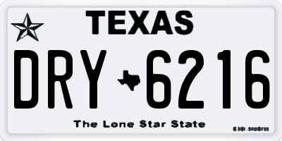 TX license plate DRY6216
