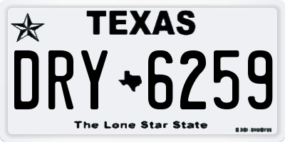 TX license plate DRY6259